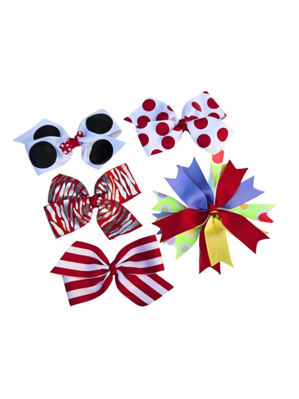 New Baby Girl Hair Bows – Set of 5 Clips, Soft & Stylish for Toddlers & Kids